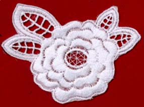 3+3/4" Cotton Floral Applique-White