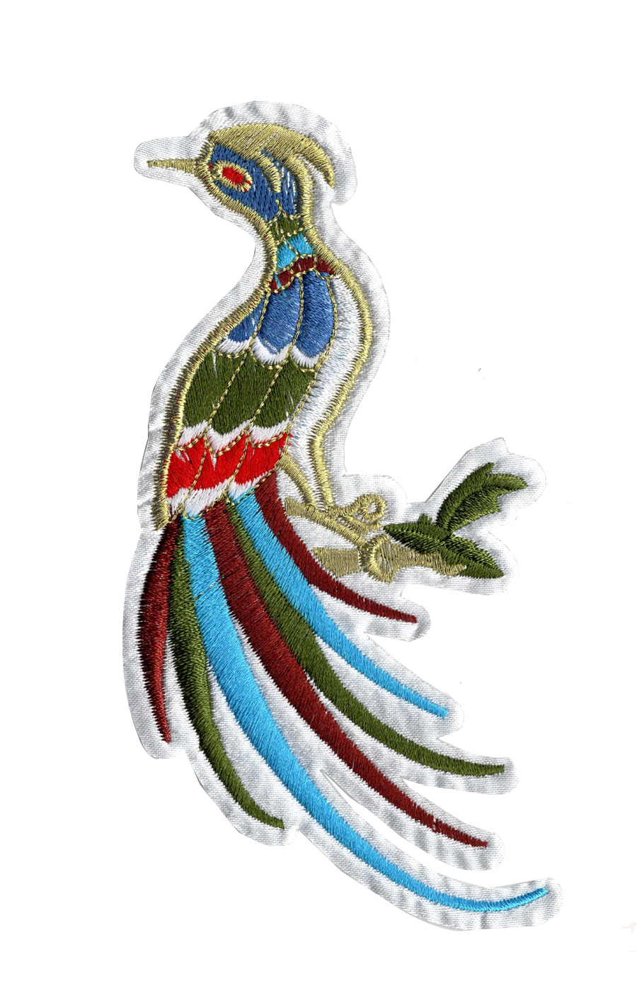 3" x 5+3/8" Cookoo Bird with Heat Seal-White/Gold/Blue/Green