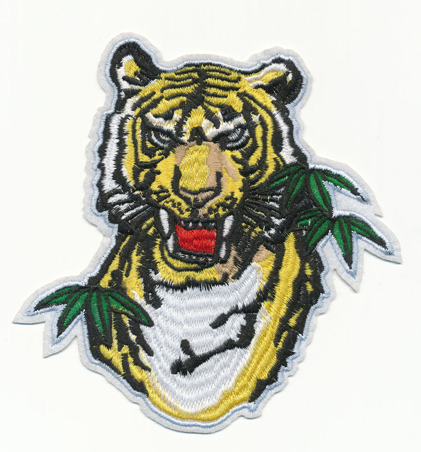 4" x 5+7/8" Tiger with Bamboo Leafs-Yellow/Green/White