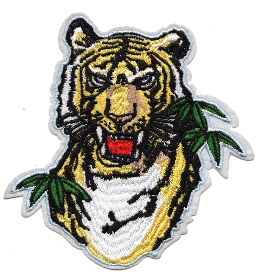 4" x 5+7/8" Tiger with Bamboo Leafs-Yellow/Green/White