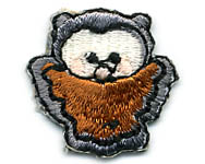 1" Owl Applique-Grey/Brown/Black/White Combo