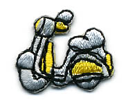 1" Scooter Applique-Grey/Yellow/Black Combo