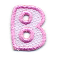 1+1/4" Letter "B"-Pink/White Combo