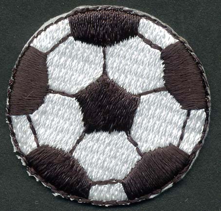 1+3/8" Soccer Ball Patch Applique-White/Black