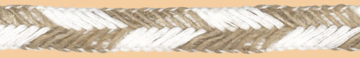 <font color="red">IN STOCK</font><br>1/2" Cotton/Jute Braid-White/Jute Combo
