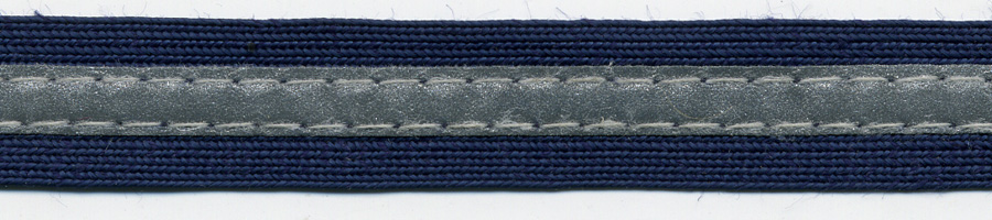 5/8" Navy Middy Braid With 1/4" 3M Silver Reflective Stripe-Navy/Silver<><>see Special Pricing Tab