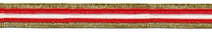 <font color="red">IN STOCK</font><br>11/16" Metallic/Rayon Stripe Braid-Gold/Red/White