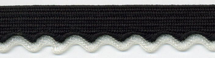 3/8" Poly Wavy Edge Braid-Black Apron With Clear Edge<br>see Special Pricing Tab