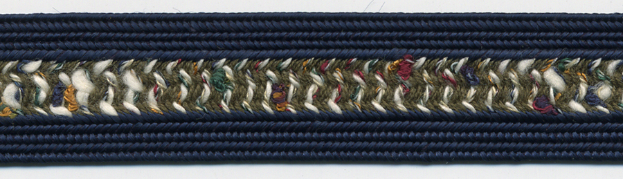 3/4" Wide Rayon/Cotton Fancy Weave Braid-Navy Combo<br>see Special Pricing Tab