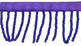 <font color="red">IN STOCK</font><br>1" Beaded Fringe On Ribbon-Royal Blue