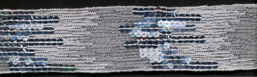 2" Wide "Solimoes" Sequin-White/Silver<br>see Special Pricing Tab