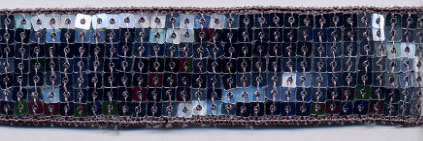 1+3/16" Wide "7 Row Square" Sequin Band-Silver<br>see Special Pricing Tab