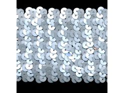 2+1/4" Wide "6 Row" Stretch Sequin Knit Braid-Matte Silver<br>see Special Pricing Tab