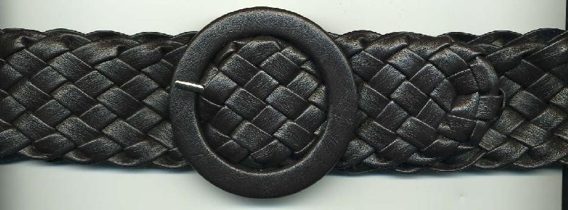 <font color="red">IN STOCK</font><br>34" Length x 2" Width Faux Leather Braided Belt-Black