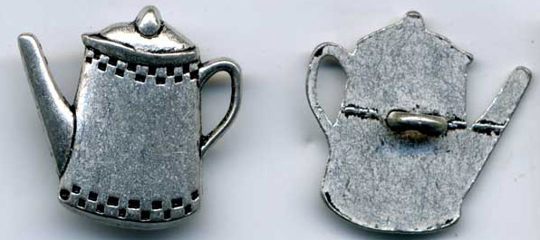<font color="red">IN STOCK</font><br>3/4" Shank Tea Pot Button-Antique Nickel