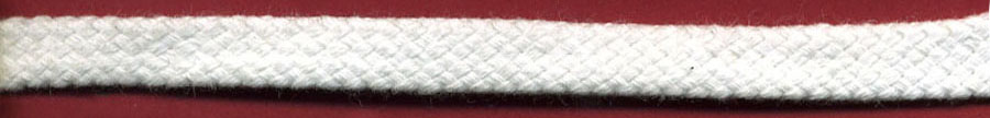 <font color="red">IN STOCK<br>MADE IN USA</font><br>5/16" Cotton Basketweave Flat Sleeving Cord-Non-Optic White (PFD)