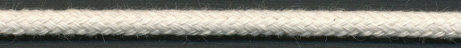 <font color="red">IN STOCK<br>MADE IN USA</font><br>1/4" Round Cotton Drawcord Plain Weave with Core-Natural