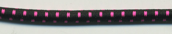 <font color="red">IN STOCK</font><br>1/8" Poly Tubular Bungee Cord-Black/Neon Pink