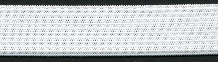 <font color="red">IN STOCK</font><br>1/8" Poly Knit Elastic-White<br>(Soft, Standard)