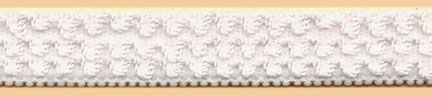 <font color="red">IN STOCK</font><br>9/16" Nylon Rope Pattern Plush Back Elastic-White
