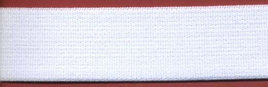 <font color="red">IN STOCK</font><br>3/4" Woven Nylon Double Face Soft Elastic-White<br>(Not Dyeable)