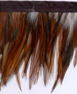 2.5" Feather Fringe-Rust Brown Combo With Black Ribbon