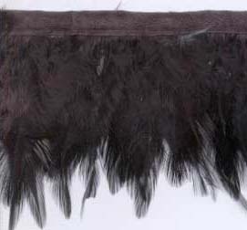 2.5" Feather Fringe-Black With Black Ribbon