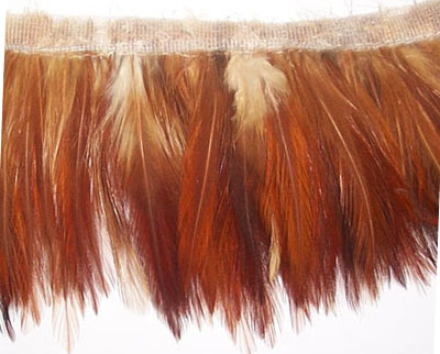 3.75" Feather Fringe-Rust Ivory Combo With Ivory Ribbon