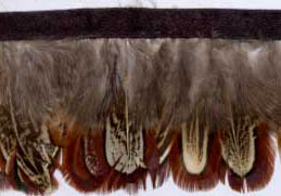 1.5" Feather Fringe-Brown Tan Combo With Black Ribbon
