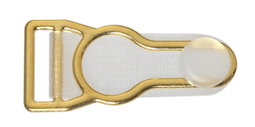 12mm Alloy Garter Clip with Clear Tongue-Gold