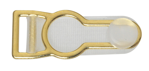 10mm Alloy Garter Clip with Clear Tongue-Gold