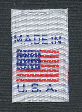 <font color="red">IN STOCK<br>MADE IN USA</font><br>Size "USA" Label Tab<br>1,000 pieces per bag