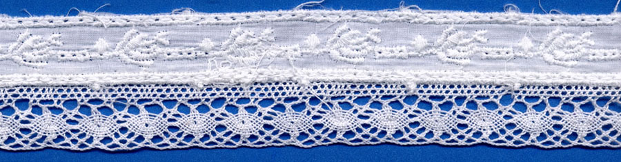 <font color="red">IN STOCK</font><br>1+9/16" Embroidered Cotton Cluny Lace Edge-Raw White