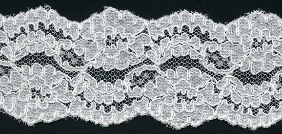 3.25" Re-Embroidered Raschel Lace-White