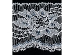 3" Poly Flat Raschel Lace-White/Silver