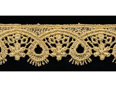 <font color="red">IN STOCK</font><br>1+1/8" Metallic Venise Lace-Gld