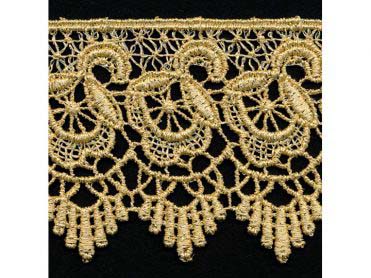 <font color="red">IN STOCK</font><br>2+3/4" Metallic Venise Lace-Gold