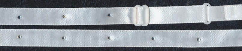 20" Satin Bra Strap With Rhinestones-White