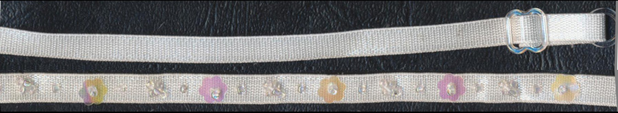 20" Sequin Bra Strap-White