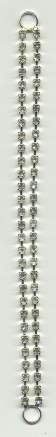 <font color="red">IN STOCK</font><br>6" Length Double Row Rhinestone Bra Strap-Crystal/Silver