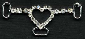 <font color="red">Please request quote</font><br>Rhinestone Heart Thong Slider Buckle-Crystal Glass Stones/Silver Slider