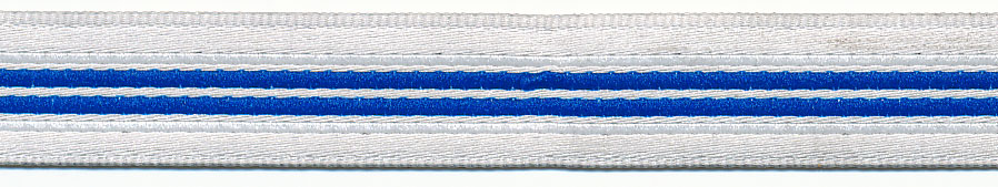 <font color="red">IN STOCK</font><br>1/2" Bold Stripe Jacquard Ribbon-Royal/White Background