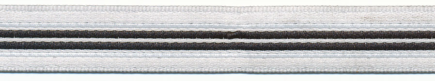 <font color="red">IN STOCK</font><br>1/2" Bold Stripe Jacquard Ribbon-Black/White Background