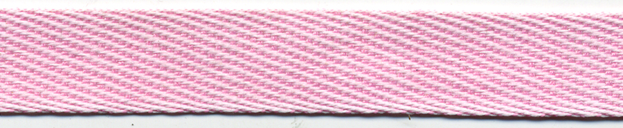 <font color="red">IN STOCK</font><br>5/8" Wide Twill Tape-Alternating Pink/White Combo