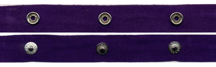 2" Spaced 15L Snap Tape on 3/4" Purple Twill Tape