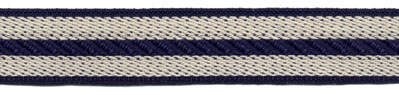 <font color="red">IN STOCK</font><br>1" Poly/Cotton Rail Road Stripe-Navy/Natural