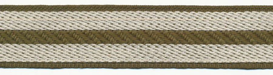 <font color="red">IN STOCK</font><br>1" Poly/Cotton Rail Road Stripe-Olive/Natural