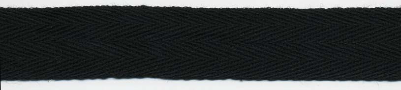 <font color="red">IN STOCK</font><br>1/4" Basic Cotton Twill Tape-Black<br>Smooth Finish