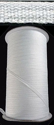 <font color="red">IN STOCK</font><br>1/4" Basic Cotton Hang Tape-White