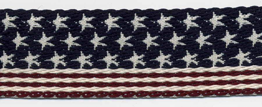 <font color="red">IN STOCK</font><br>1" Light Webbing-American Flag Pattern